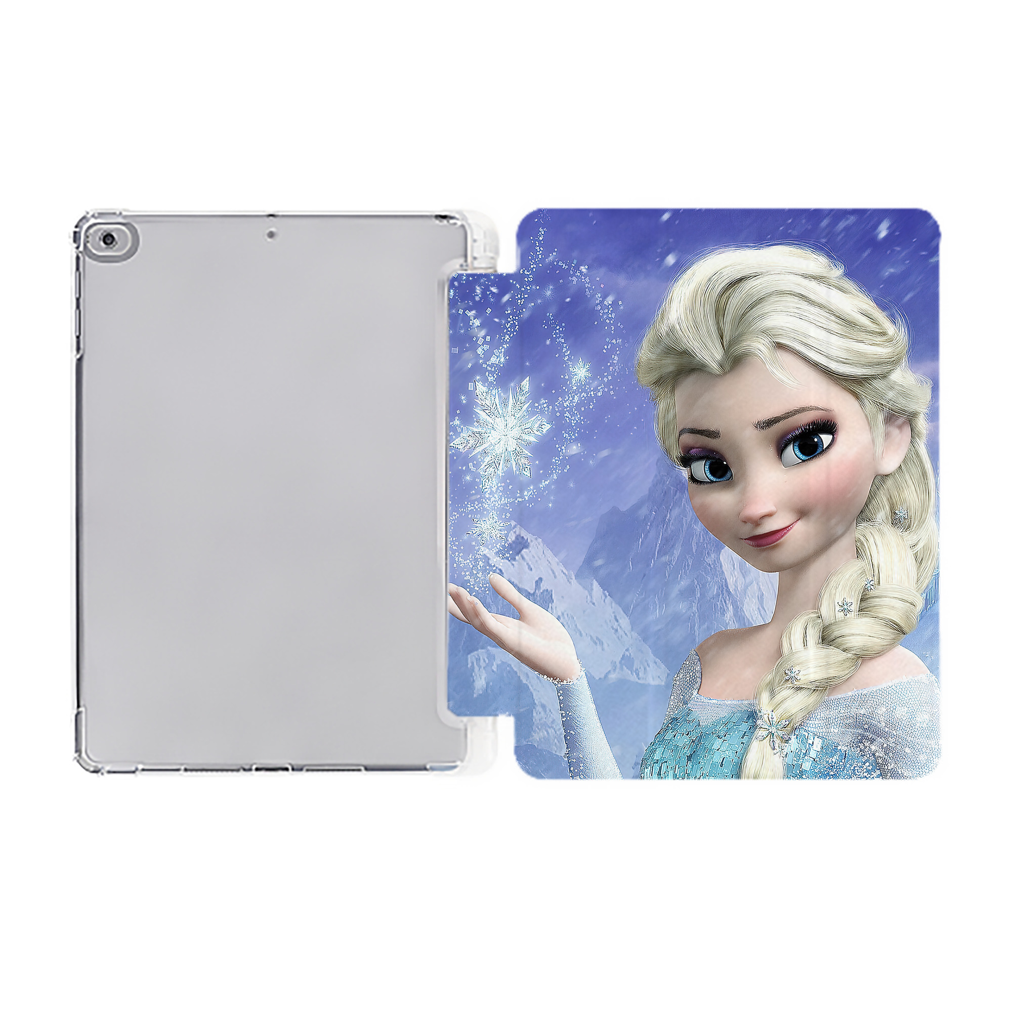 （画像用） アナと雪の女王 アンナ エルサ Frozen Anna Elsa IPad ケース ペン収納付き 三つ折りスタンド PUレザー×シリコン 対応機種9.5/10.5/10.9インチ